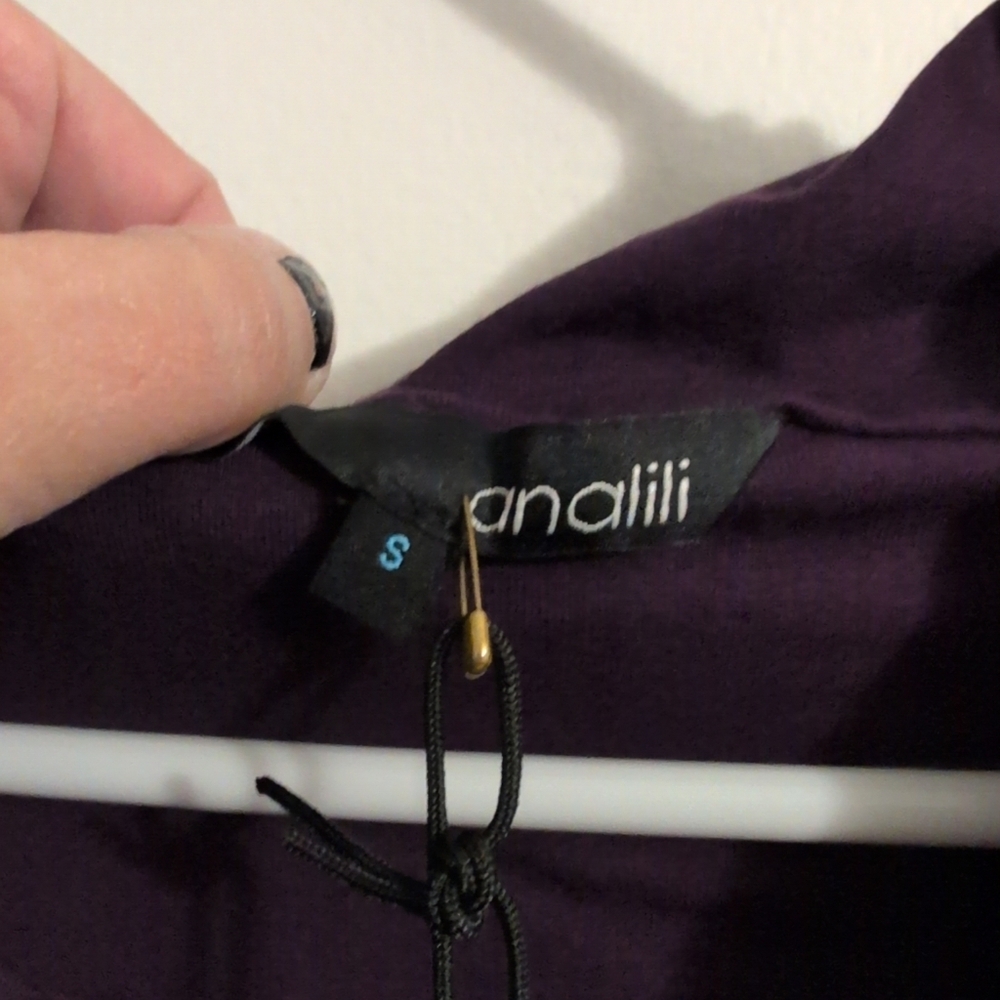 ANALILI Women's Wide Cowl Neck Sleeveless Top Eggplant 413J10 $135 NWT Sz Small - Picture 4 of 4